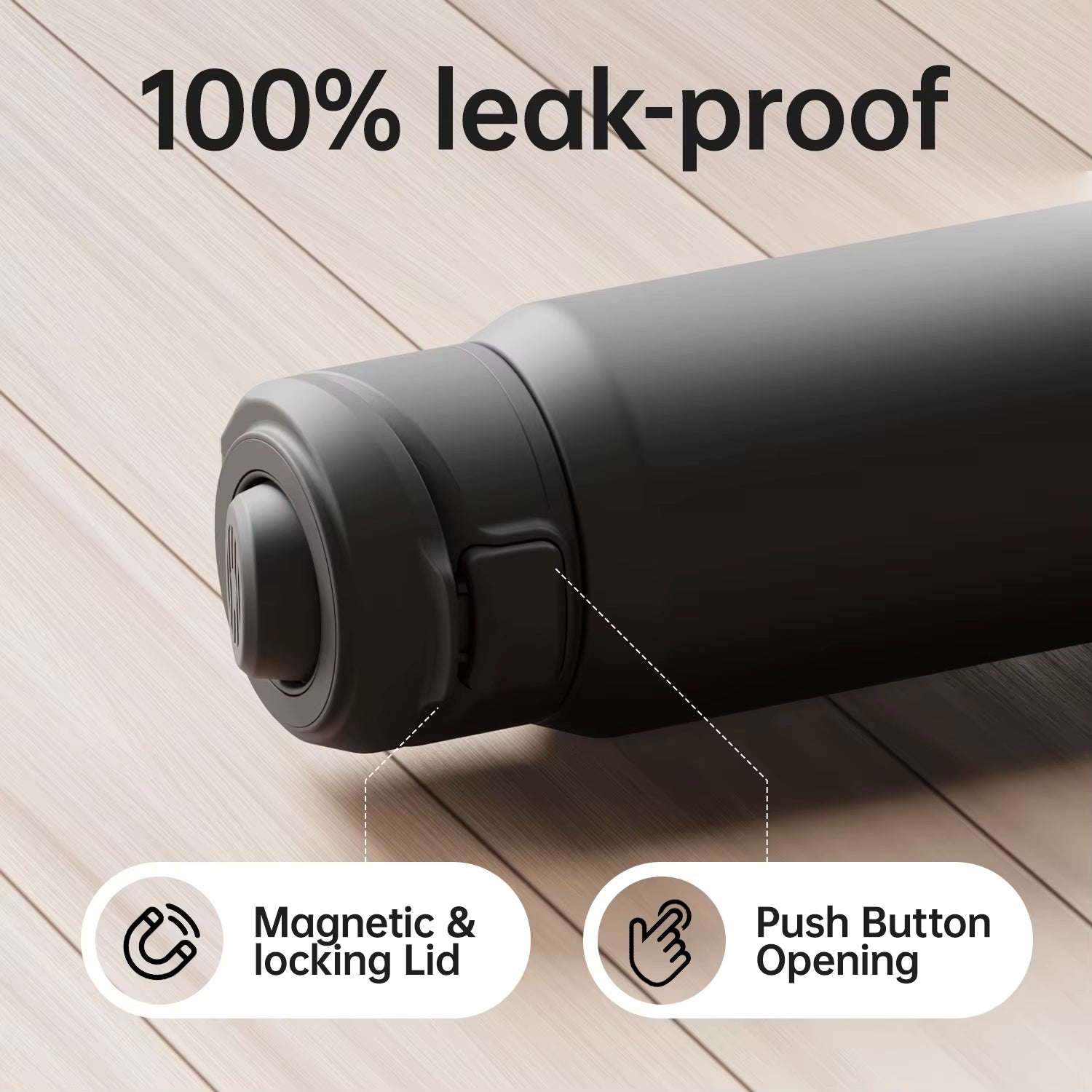 Stainless Steel Sports Water Bottle with Magnetic Phone Holder and Insulated Cover